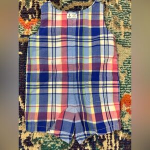 Janie and Jack Multicolor Plaid Romper
